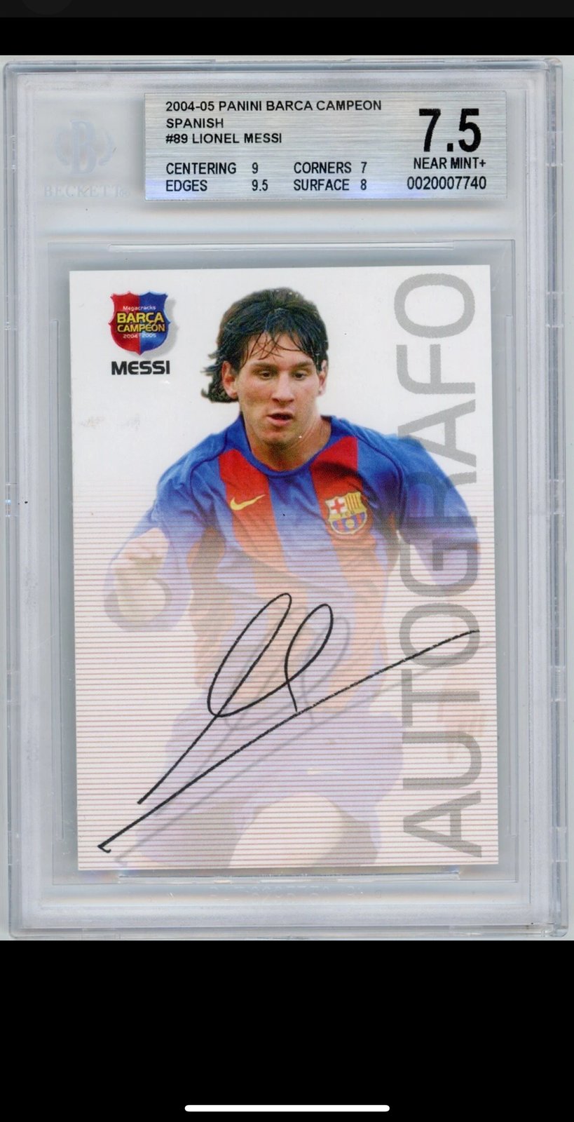 Messi Barca Campeon Auto BGS 7.5
